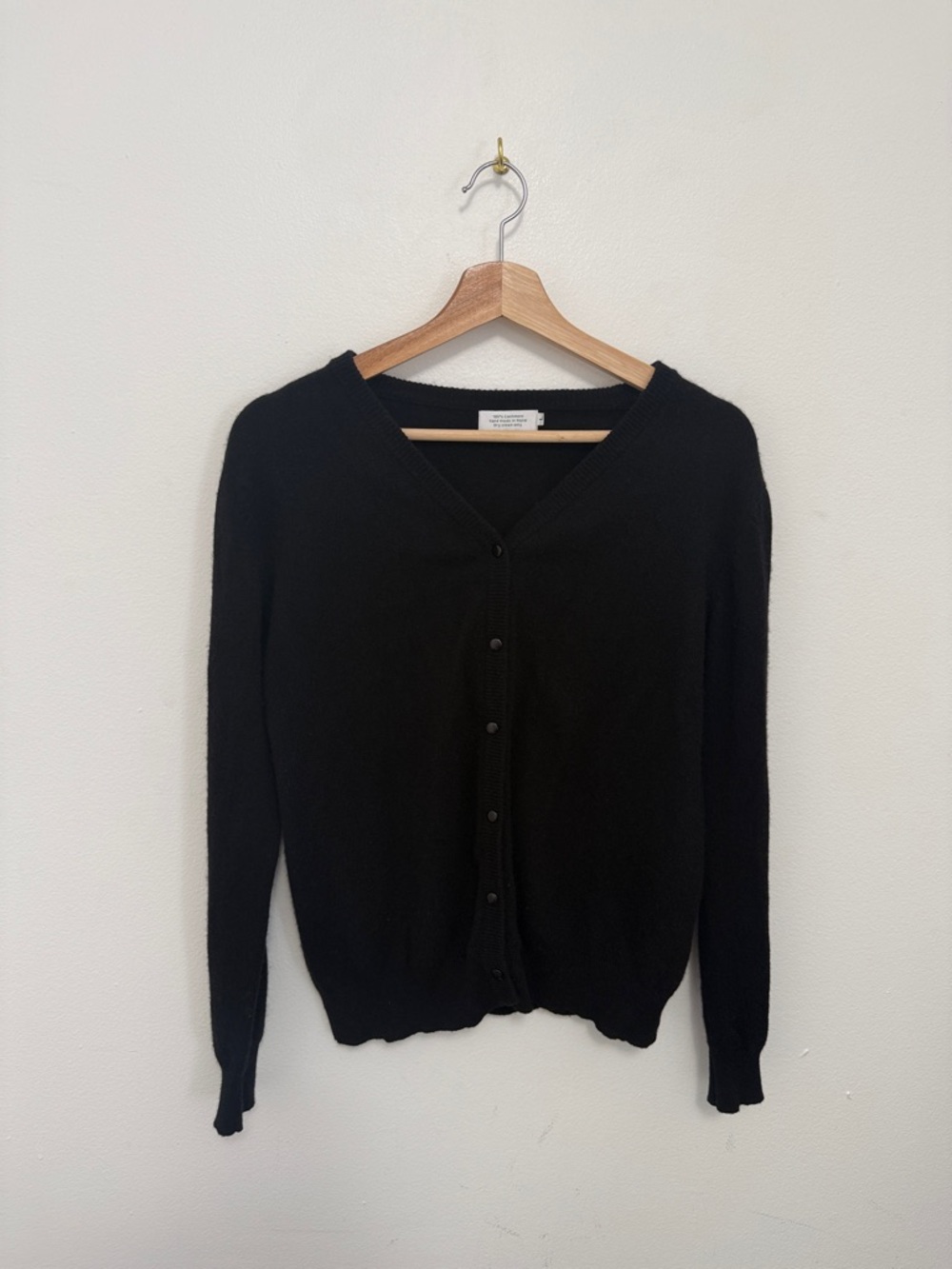 Black 100% Cashmere Cardigan